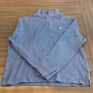 Ralph Lauren‎ Men's Heather Blue 1/4 Zip Sweater Size L